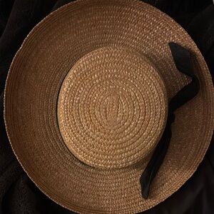 Natural Straw Sun Hat with Ribbon Accent